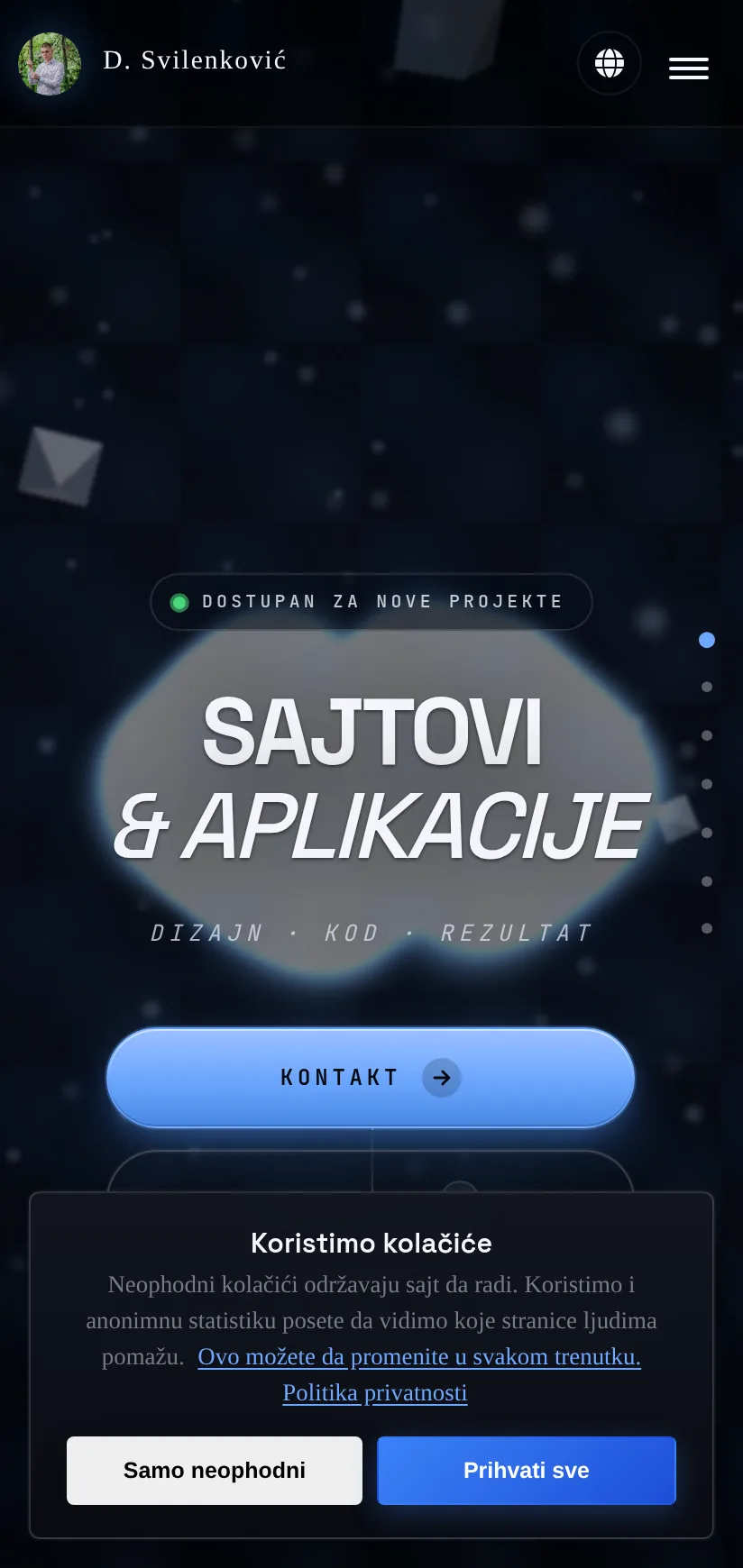 Mobile view of the Leskovački Kutak public website