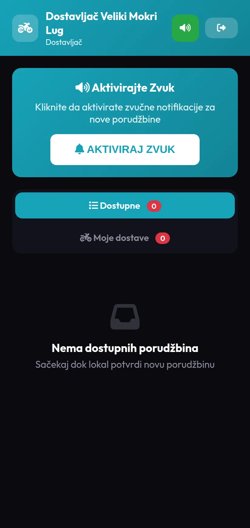 Mobile application for delivery drivers