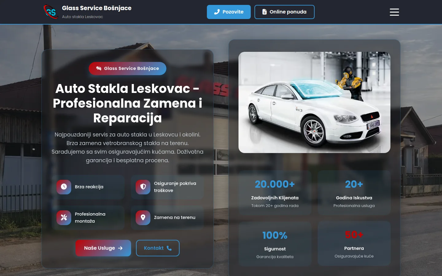 Glass Service Bošnjace — sajt
