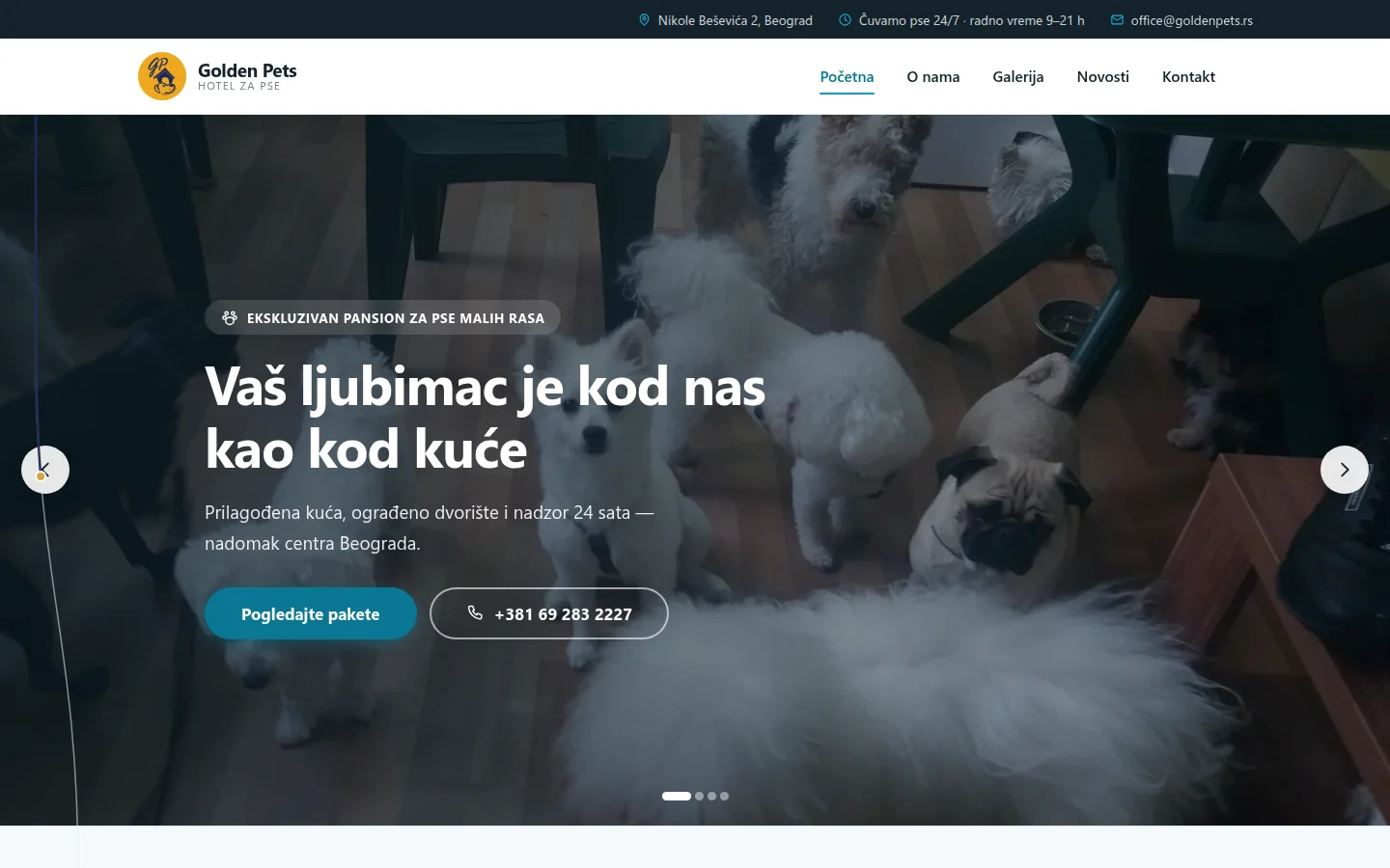 Golden Pets Hotel — sajt