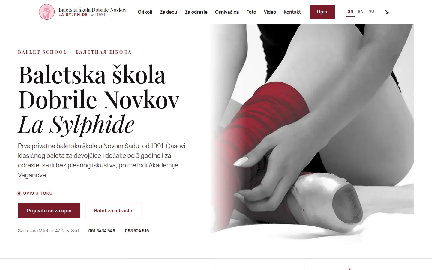 Baletska škola Dobrile Novkov „La Sylphide" — sajt