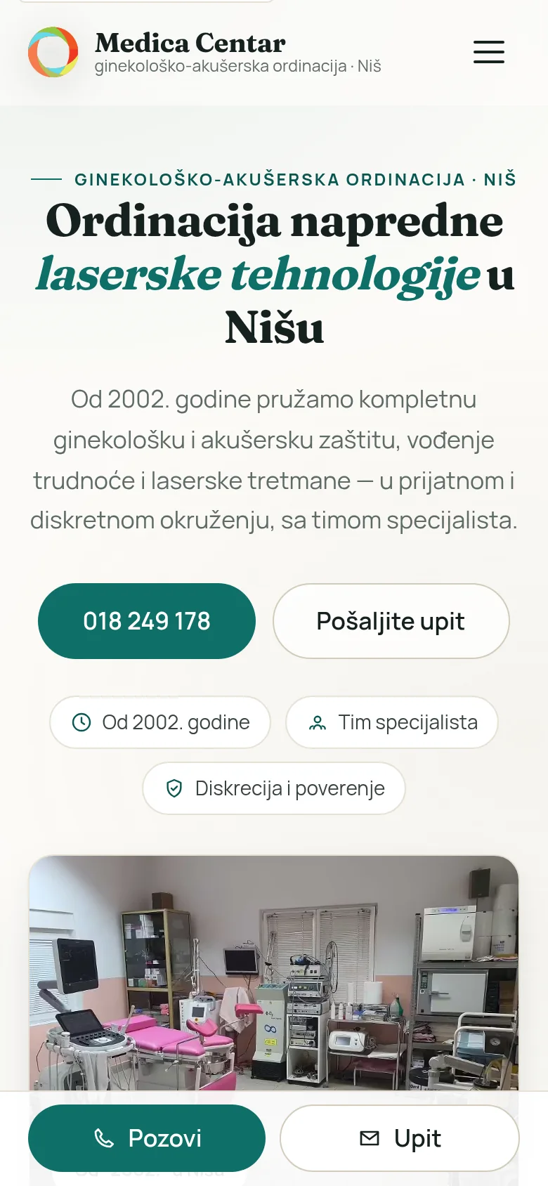 Sajt Medica Centar na telefonu