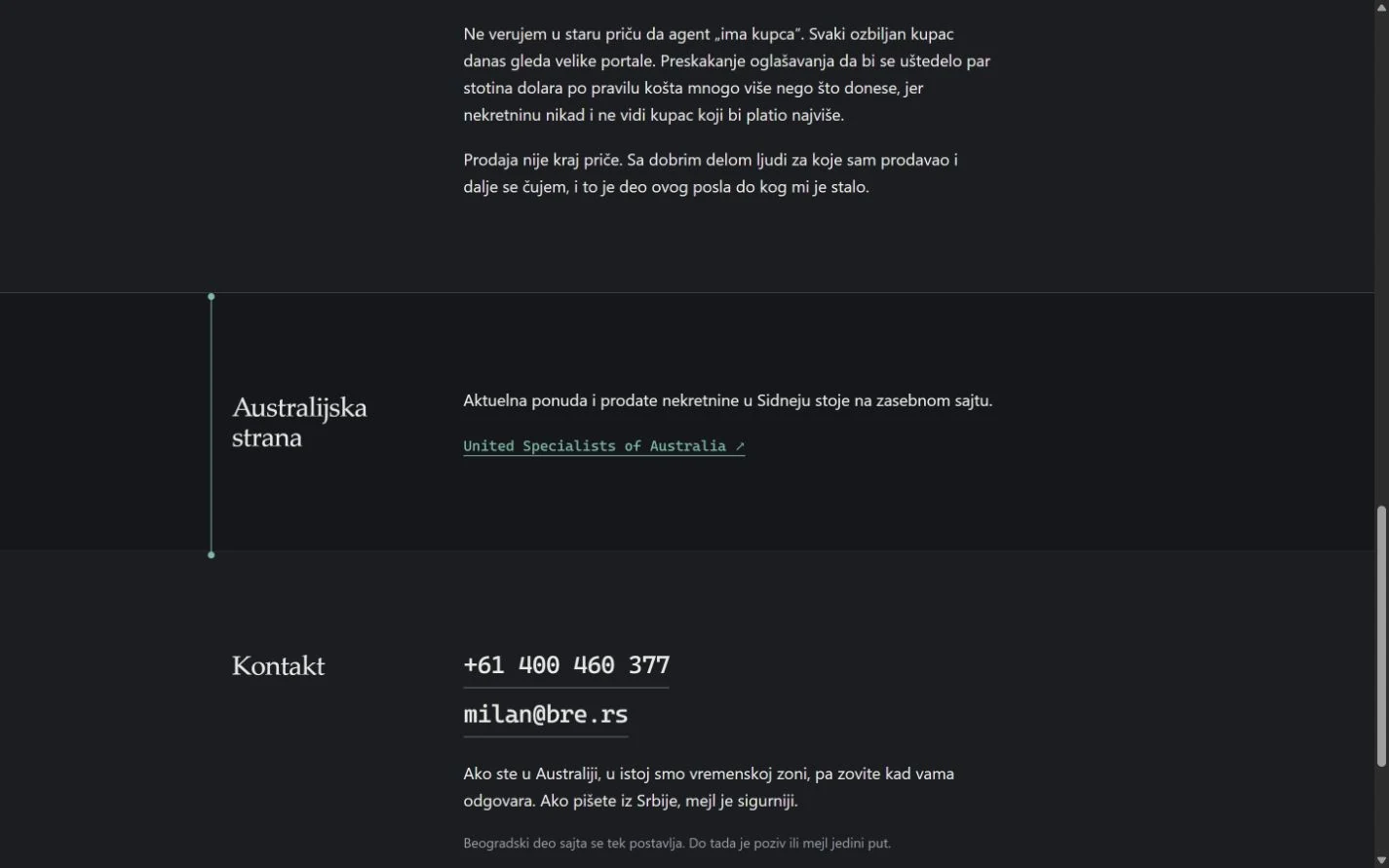 Australijska ponuda i kontakt na sajtu Milana Vlasića